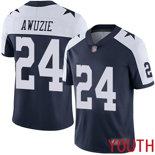 Youth Dallas Cowboys Limited Navy Blue Chidobe Awuzie Alternate #24 Vapor Untouchable Throwback NFL Jersey->youth nfl jersey->Youth Jersey